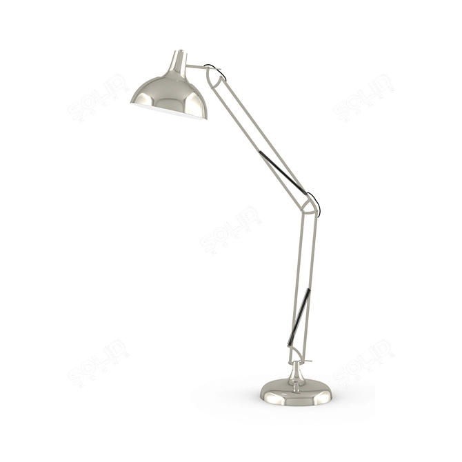 Modern Steel Chrome Floor Lamp 3D model image 1