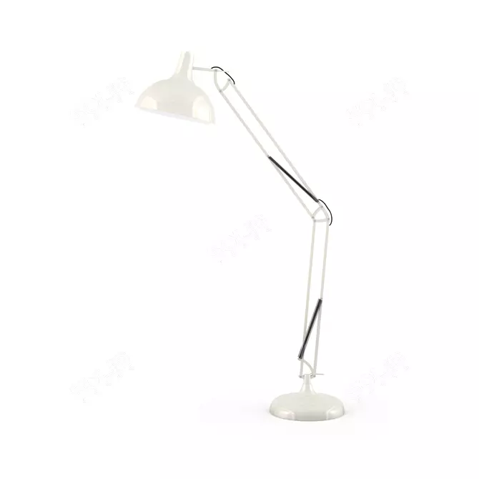 Modern Steel White Floor Lamp 3D model image 1