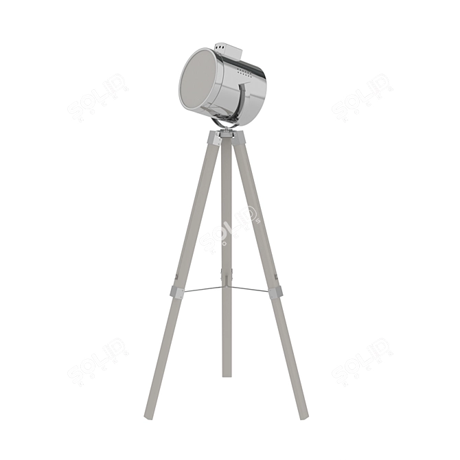 Modern Adjustable Floor Lamp: UPSTREET Steel & Wood 3D model image 1