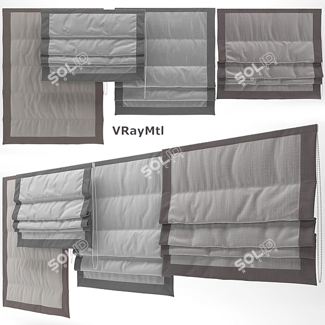 Versatile Roman Blind with Multiple Textures 3D model image 1