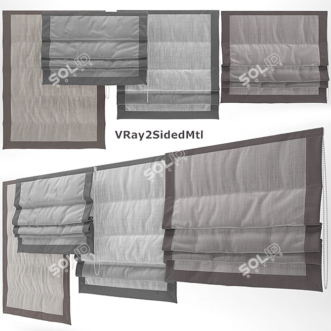 Versatile Roman Blind with Multiple Textures 3D model image 2