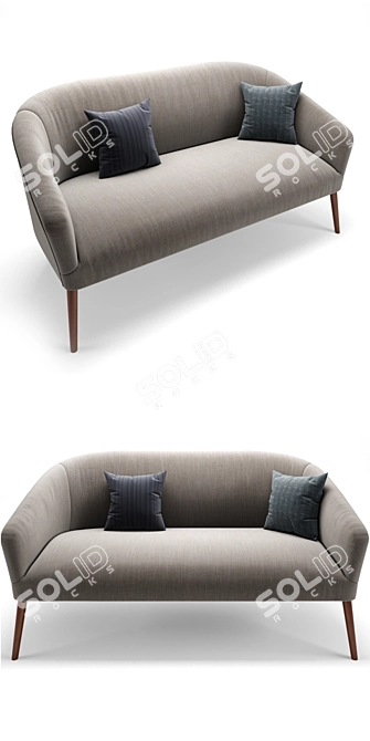 Pomeroy Barrel Sofa: Stylish Comfort 3D model image 2