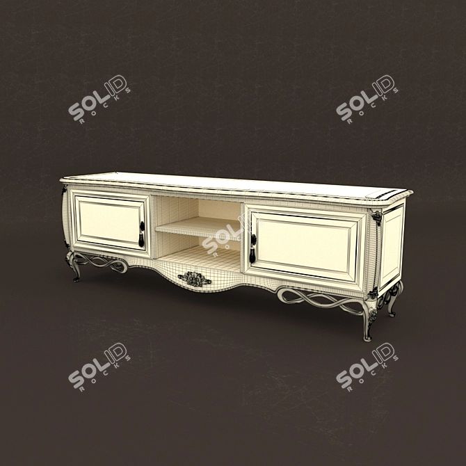 Sleek Italian Design TV Stand 3D model image 2