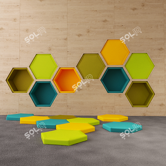 HexaPlay Kids Wall Playground 3D model image 1