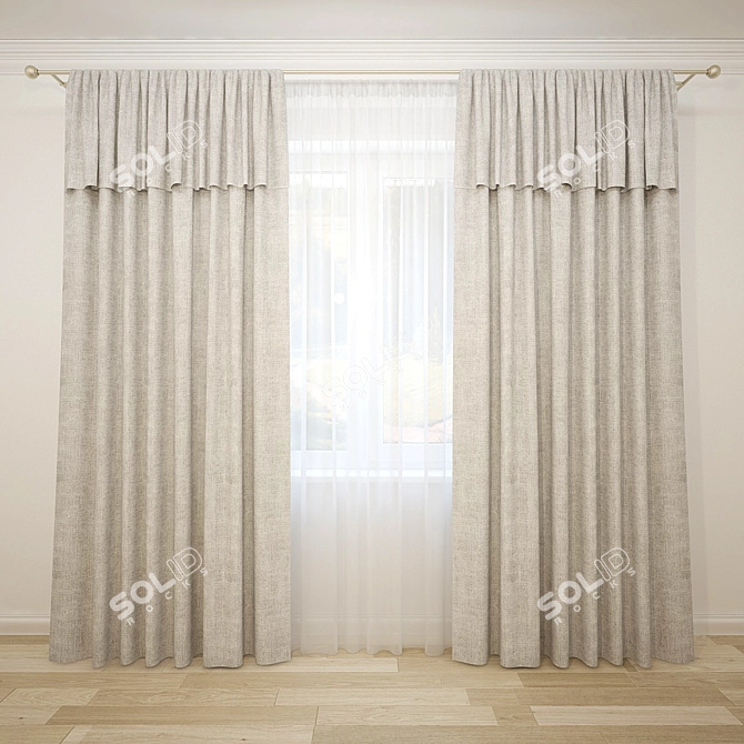 Straight Shadow Curtains 3D model image 1