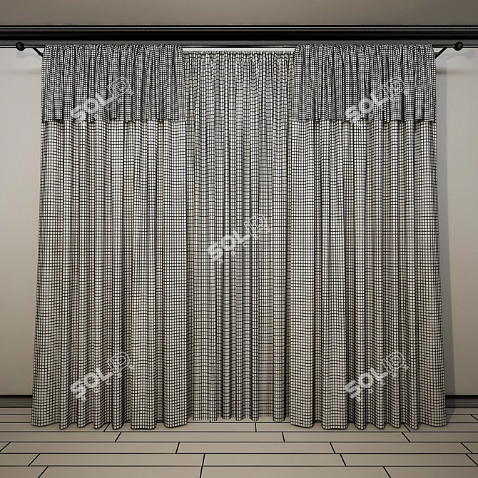 Straight Shadow Curtains 3D model image 2