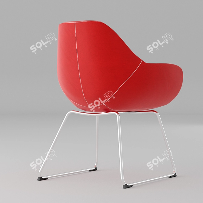 ErgoFlex Red Fabric Office Chair 3D model image 2