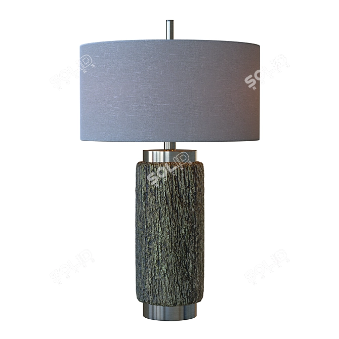 Cheraw Wood Cylinder Table Lamp 3D model image 1