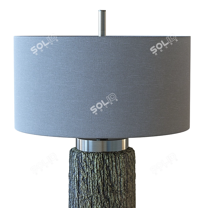 Cheraw Wood Cylinder Table Lamp 3D model image 2