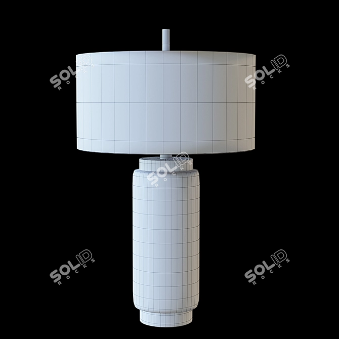 Cheraw Wood Cylinder Table Lamp 3D model image 3