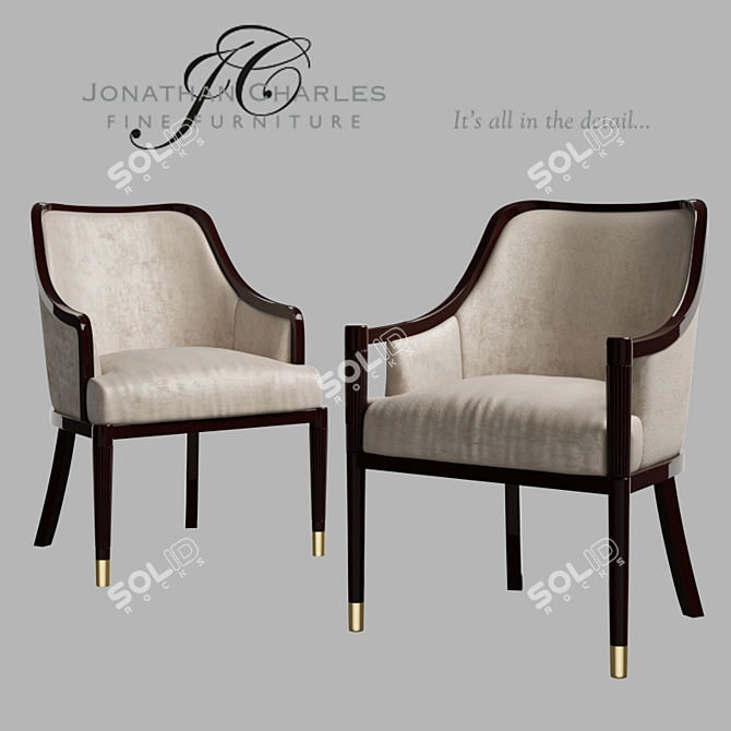 Mazo Upholstered Mahogany Dining Chair 3D model image 1