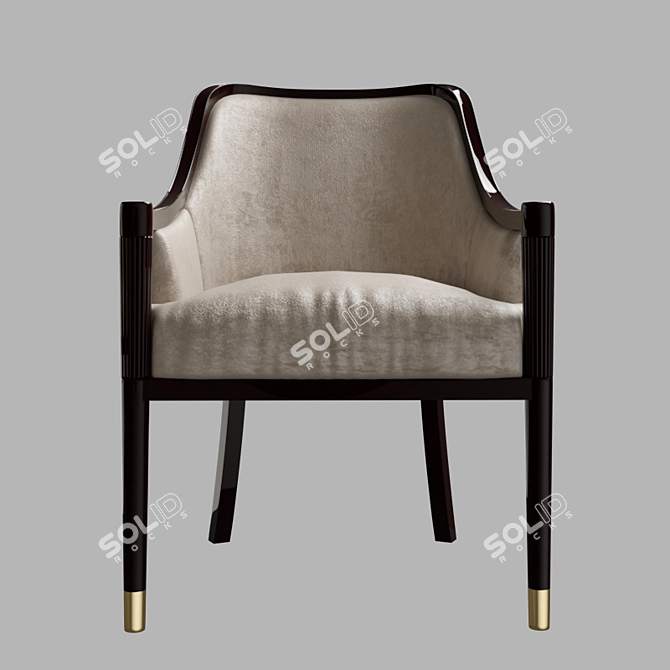Mazo Upholstered Mahogany Dining Chair 3D model image 2