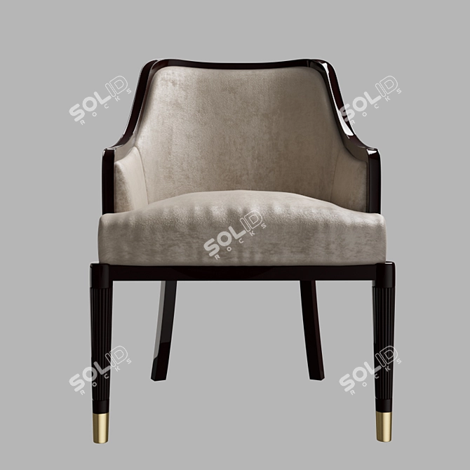Mazo Upholstered Mahogany Dining Chair 3D model image 3
