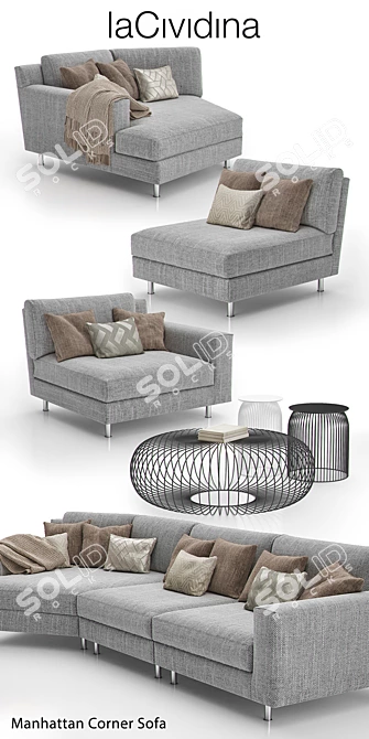 La Cidivina Manhattan L-Shape Sofa 3D model image 2