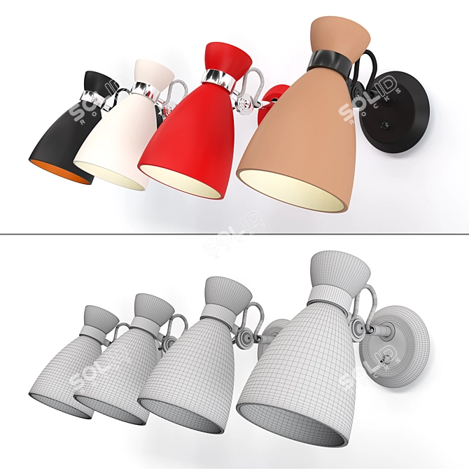 Retro Bra Set: 4 Color Options 3D model image 3