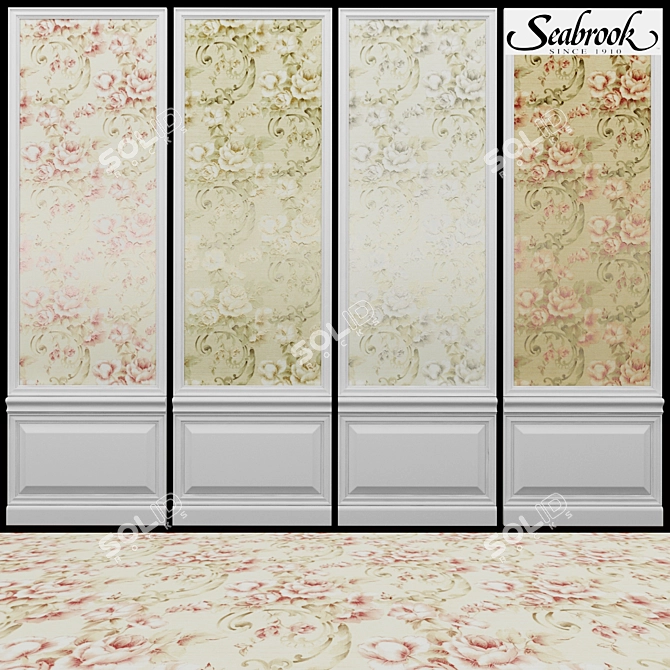 Seabrook Elysium-5: Elegant Wallpaper for Luxurious Interiors 3D model image 1