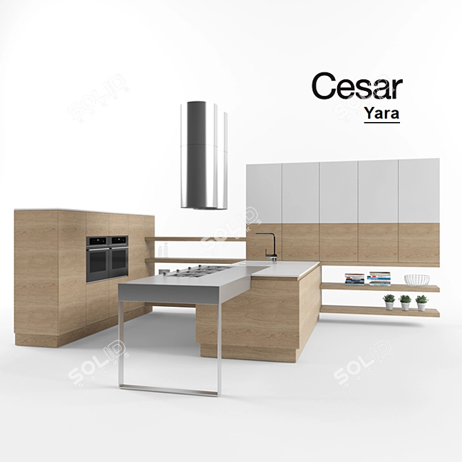 Yara: Customizable Kitchen Perfection 3D model image 1