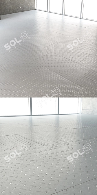 Seamless Corrugated Metal Flooring 3D model image 2