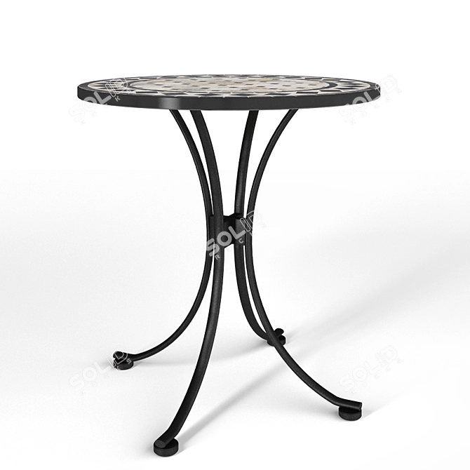 Elegant Marble Bistro Table 3D model image 2