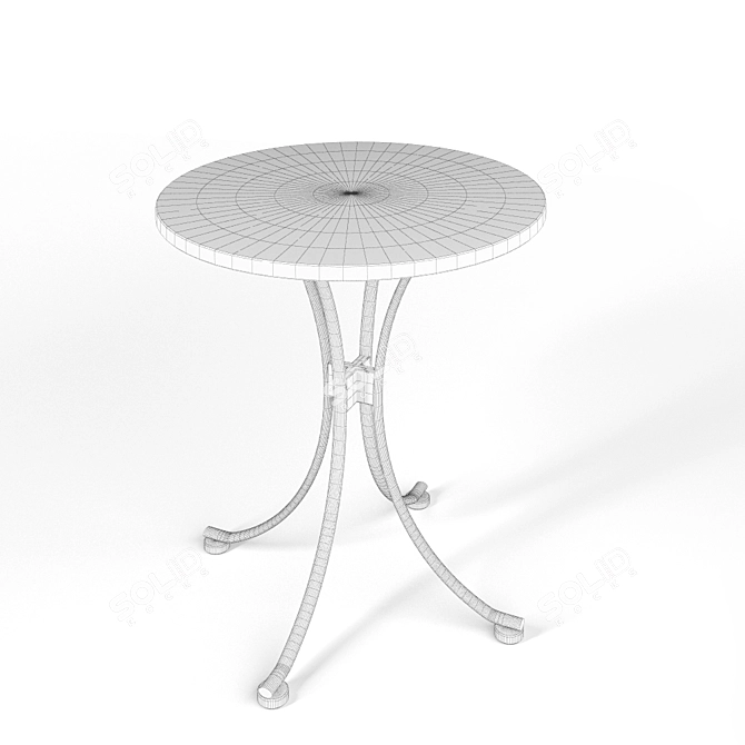 Elegant Marble Bistro Table 3D model image 3