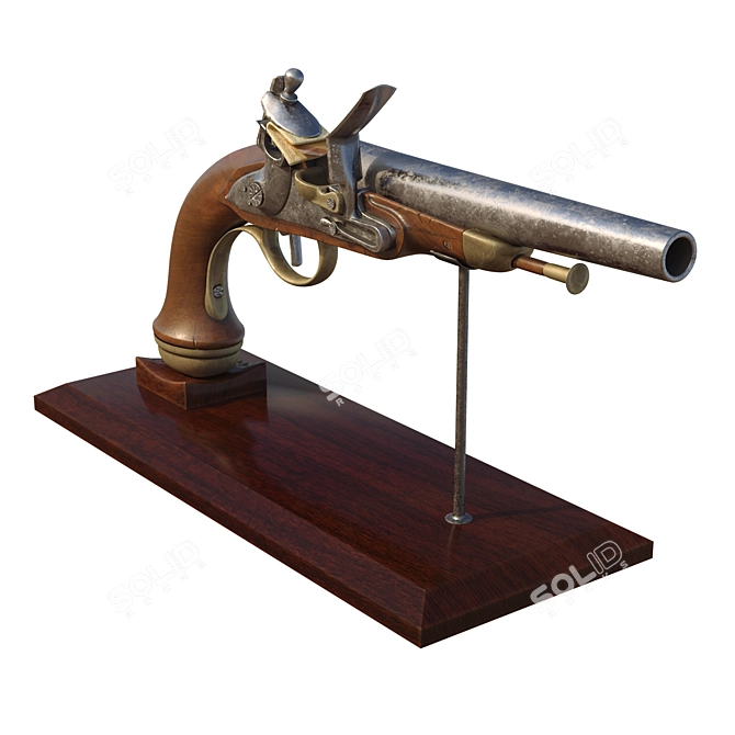 17th Century Silicone Pistol 3D model image 1