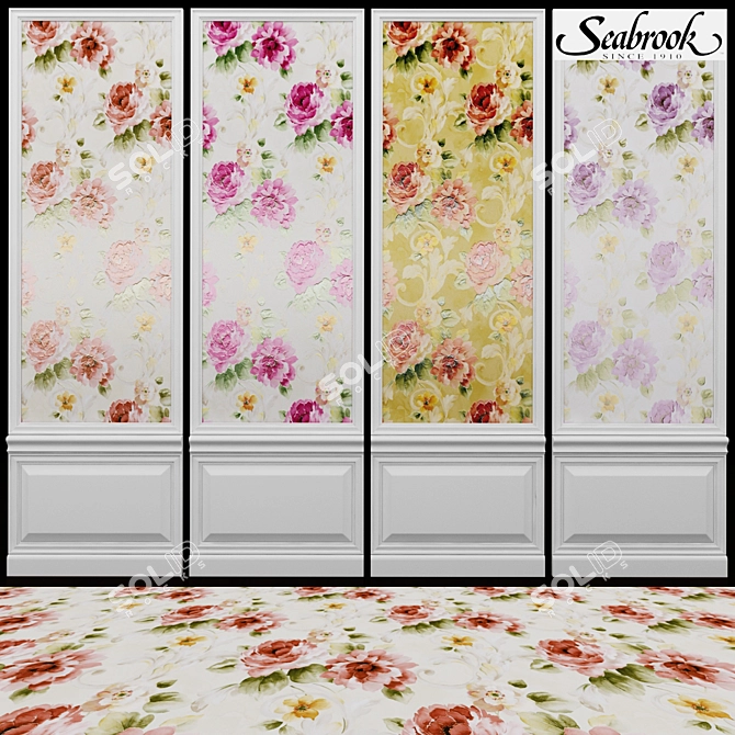 Fairfield-1 Seabrook Designs: USA-Made Acrylic Coated Paper Wallpaper 3D model image 1