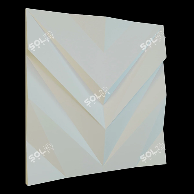 Elegant 3D Plaster Wall Panel 3D model image 1