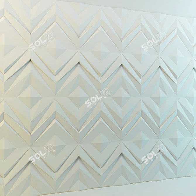 Elegant 3D Plaster Wall Panel 3D model image 3