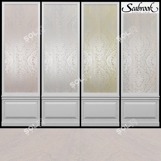 Seabrook Fairfield-4: USA-made Acrylic Coated Wallpaper 3D model image 1