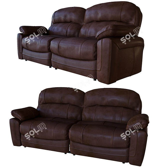 Zavier Reclining Sofa: Ultimate Comfort in Style 3D model image 2