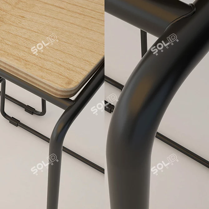 Versatile Wire Bar Stool: Colorado 3D model image 2