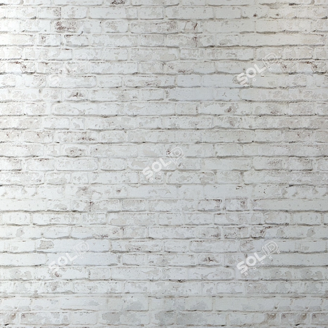 Vintage White Brick Pattern: High-Res Seamless Texture 3D model image 3