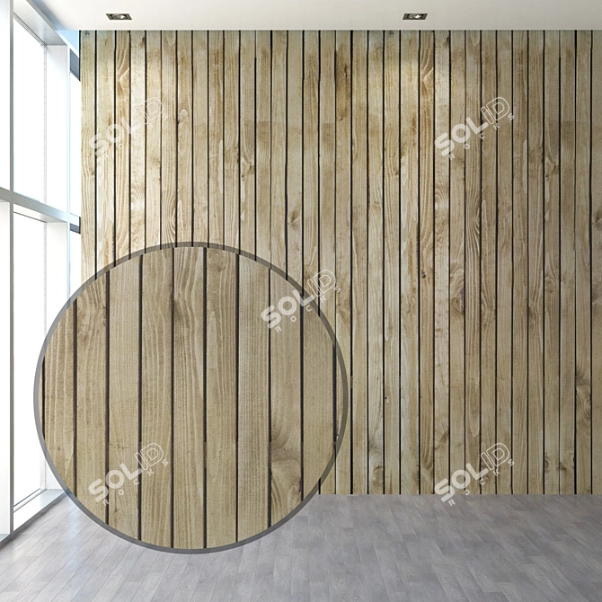 Seamless Wood Slats 3D model image 1