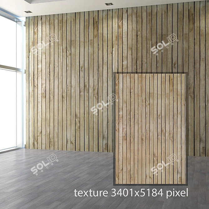 Seamless Wood Slats 3D model image 2