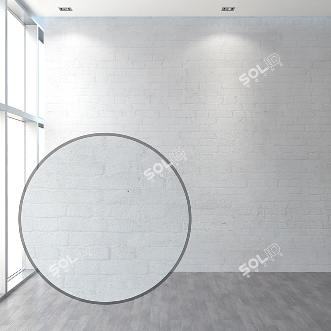 Seamless White Brick Texture 3D model image 1