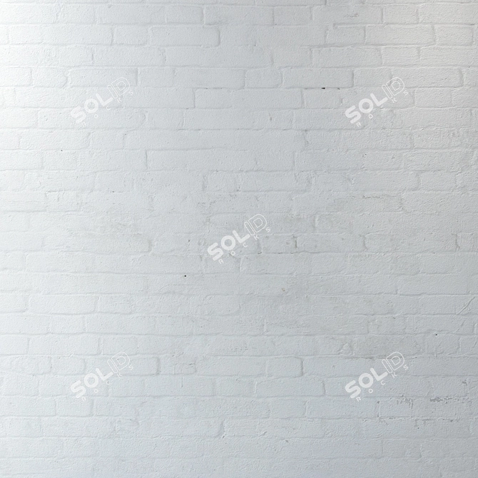 Seamless White Brick Texture 3D model image 3