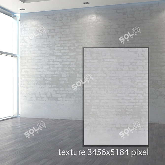 BrickBliss Plastered Wall Texture 3D model image 2