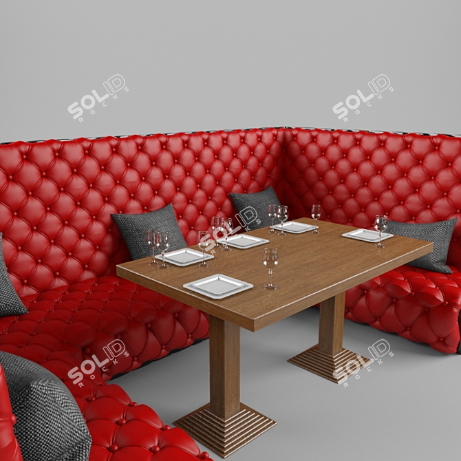 Restaurant Sofa Table 3D model image 1