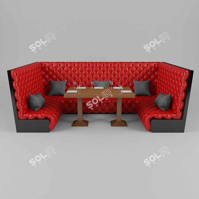 Restaurant Sofa Table 3D model image 2