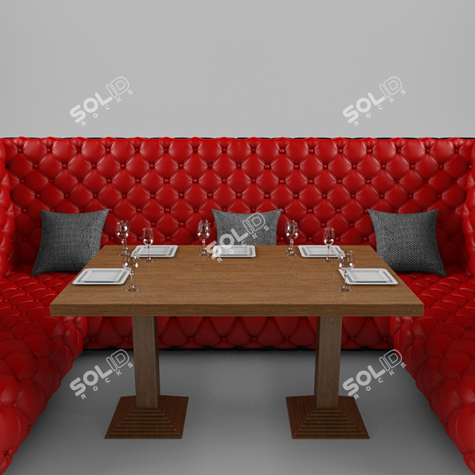 Restaurant Sofa Table 3D model image 3