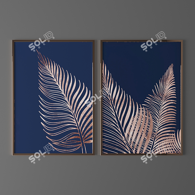 Botanical Bliss: Vibrant 6-Piece Art 3D model image 3