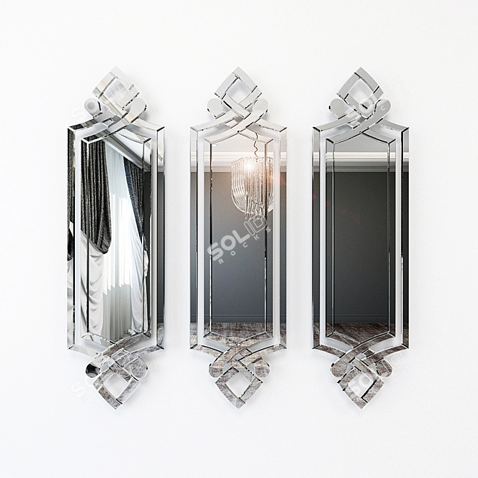 Title: Deco Reflections - Timeless Art Mirrors 3D model image 3