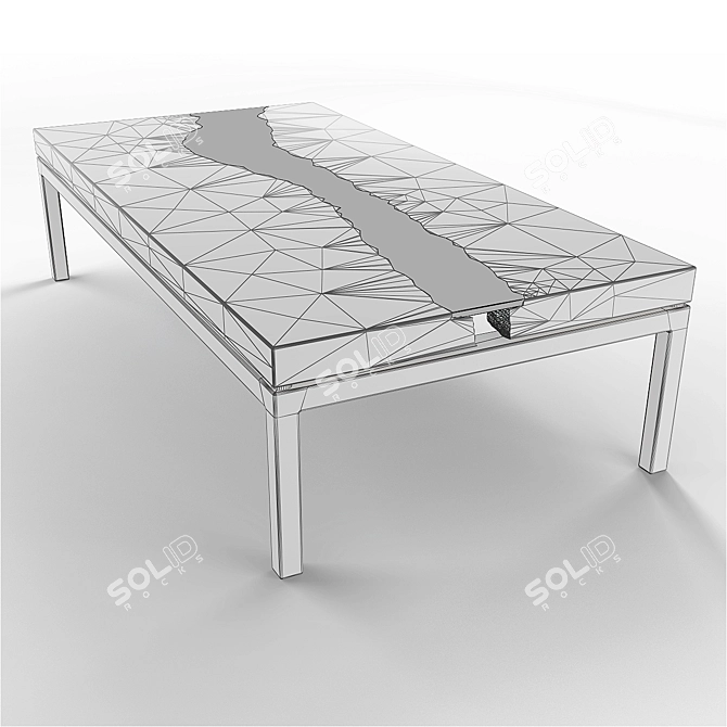 Rustic Canyon Wood Dining Table 3D model image 3