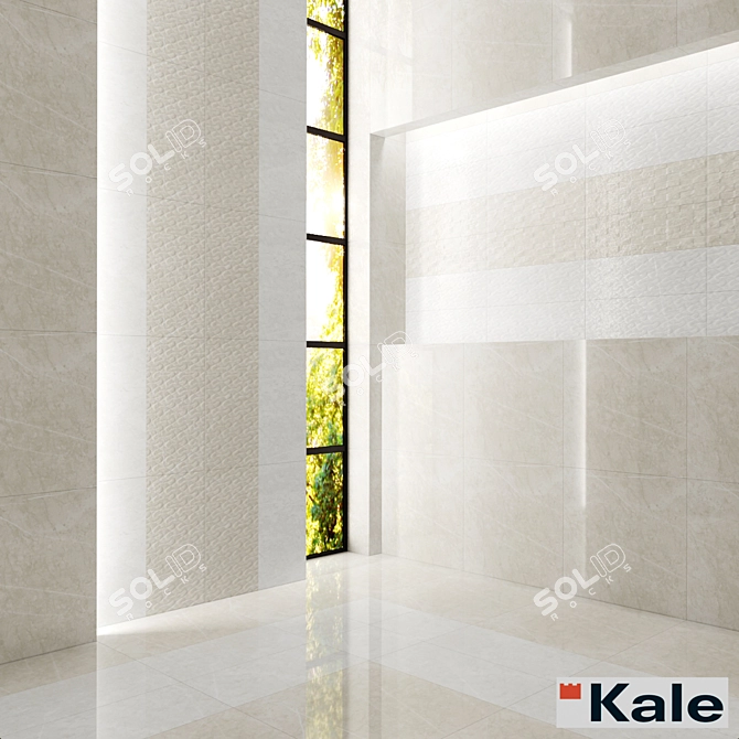 Natural Stone-inspired Valente Wall Tiles 3D model image 1