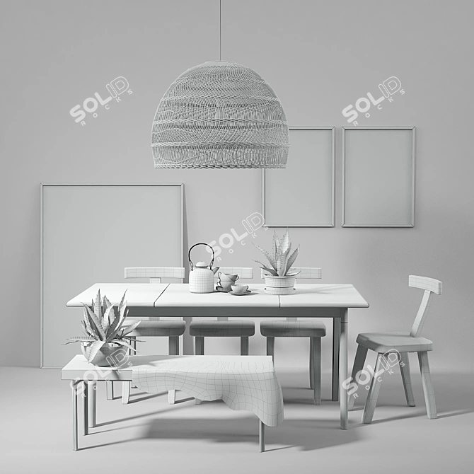 Scandinavian Living Set 3D model image 3