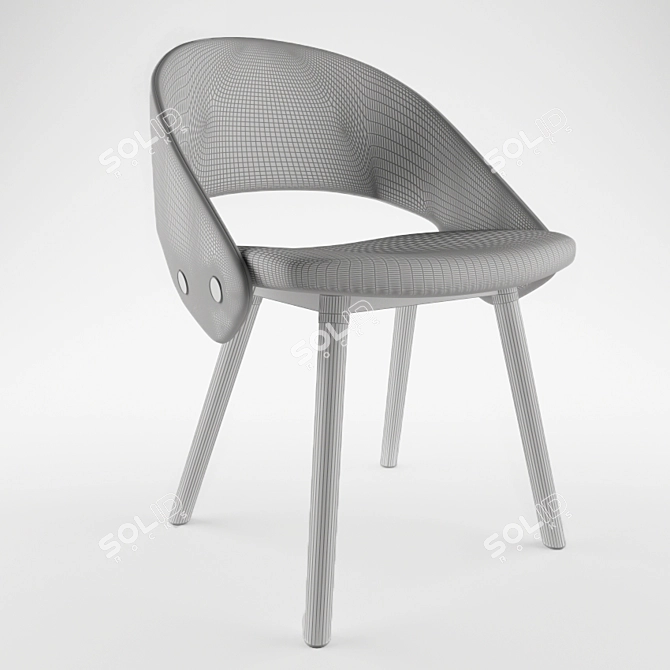 Tailor Chair: Modern Design with Versatile Fabrics 3D model image 3