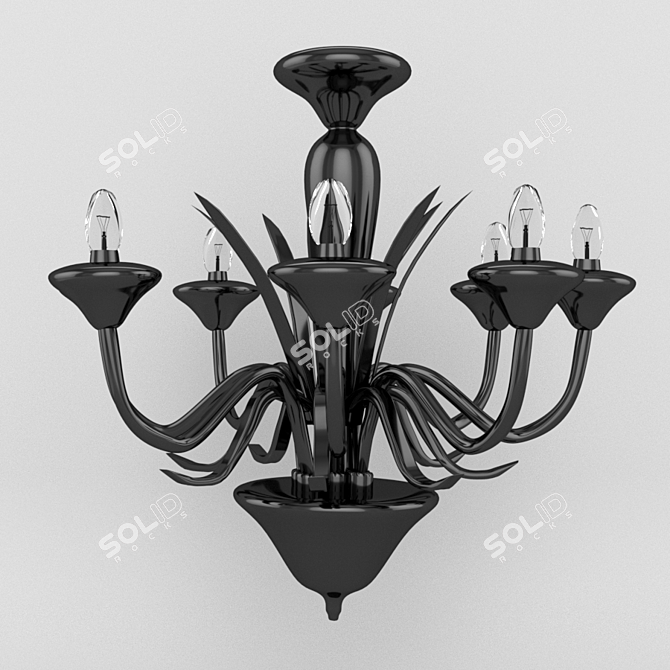 Elegant Pendant Chandelier 3D model image 1