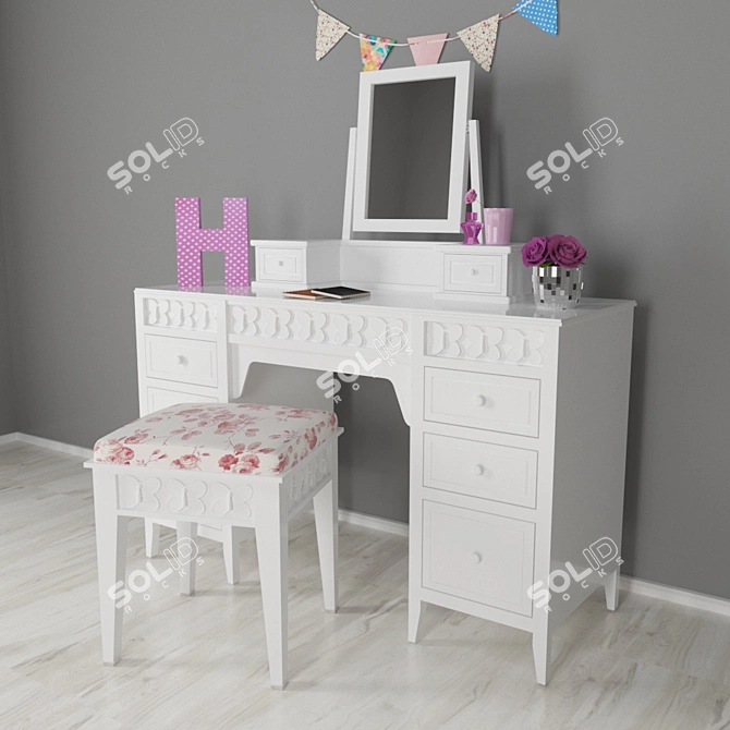 Flutterby Dressing Table Set 3D model image 1