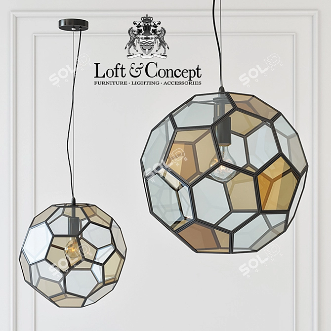 Modern Pendant Globe Light 3D model image 1