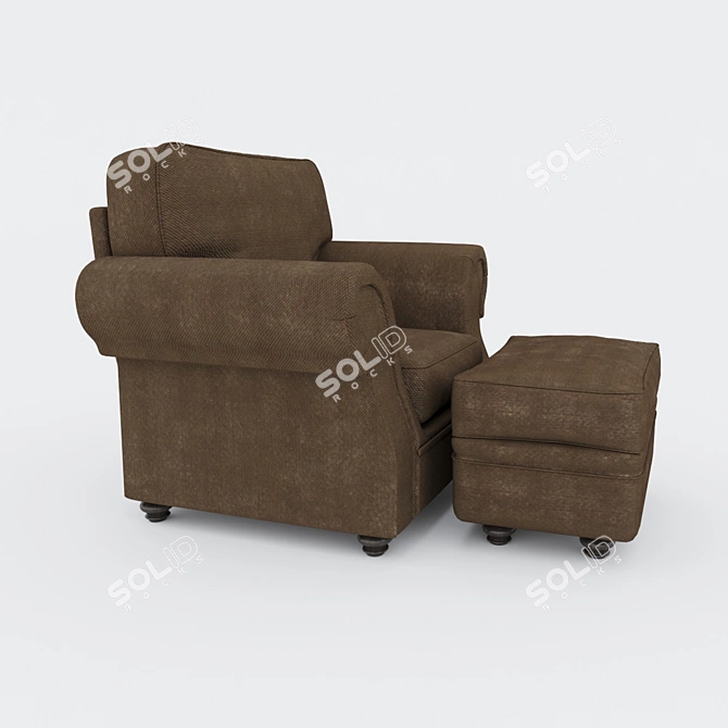 Ashley Armchair with Ottoman 3D model image 2